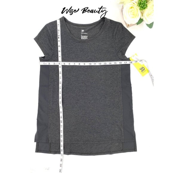 All In Motion Activewear Tee T-Shirt Womens Size XS Top Gray Mesh Sides NEW - Picture 9 of 11